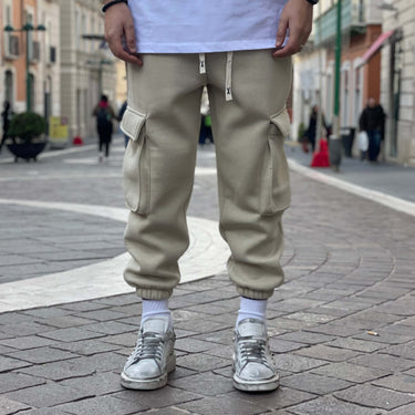 Pantalone tuta cargo crema - FLAG STORE
